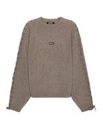 Brown Knitted Crew Neck Sweater 1