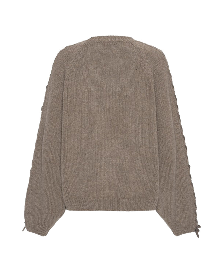 Brown Knitted Crew Neck Sweater 3
