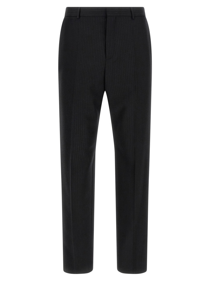 Black Slim Flat Front Pants 1