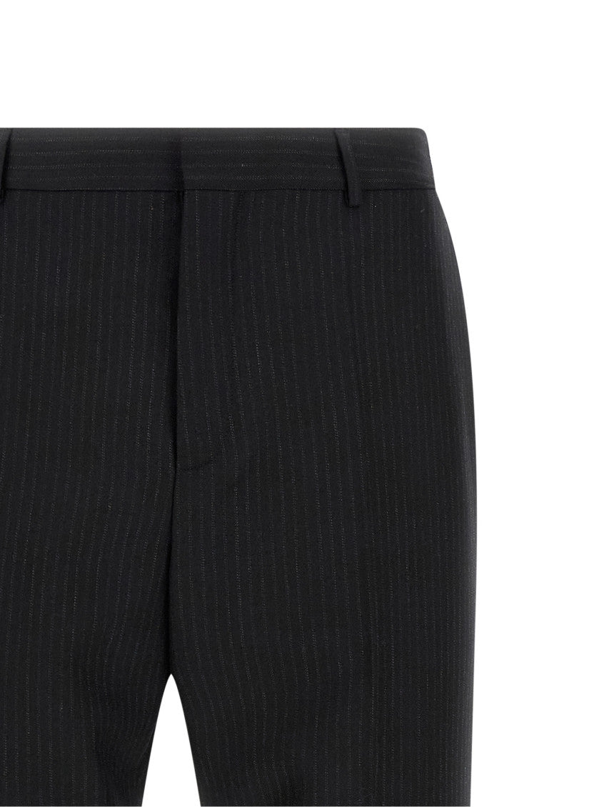 Black Slim Flat Front Pants 3
