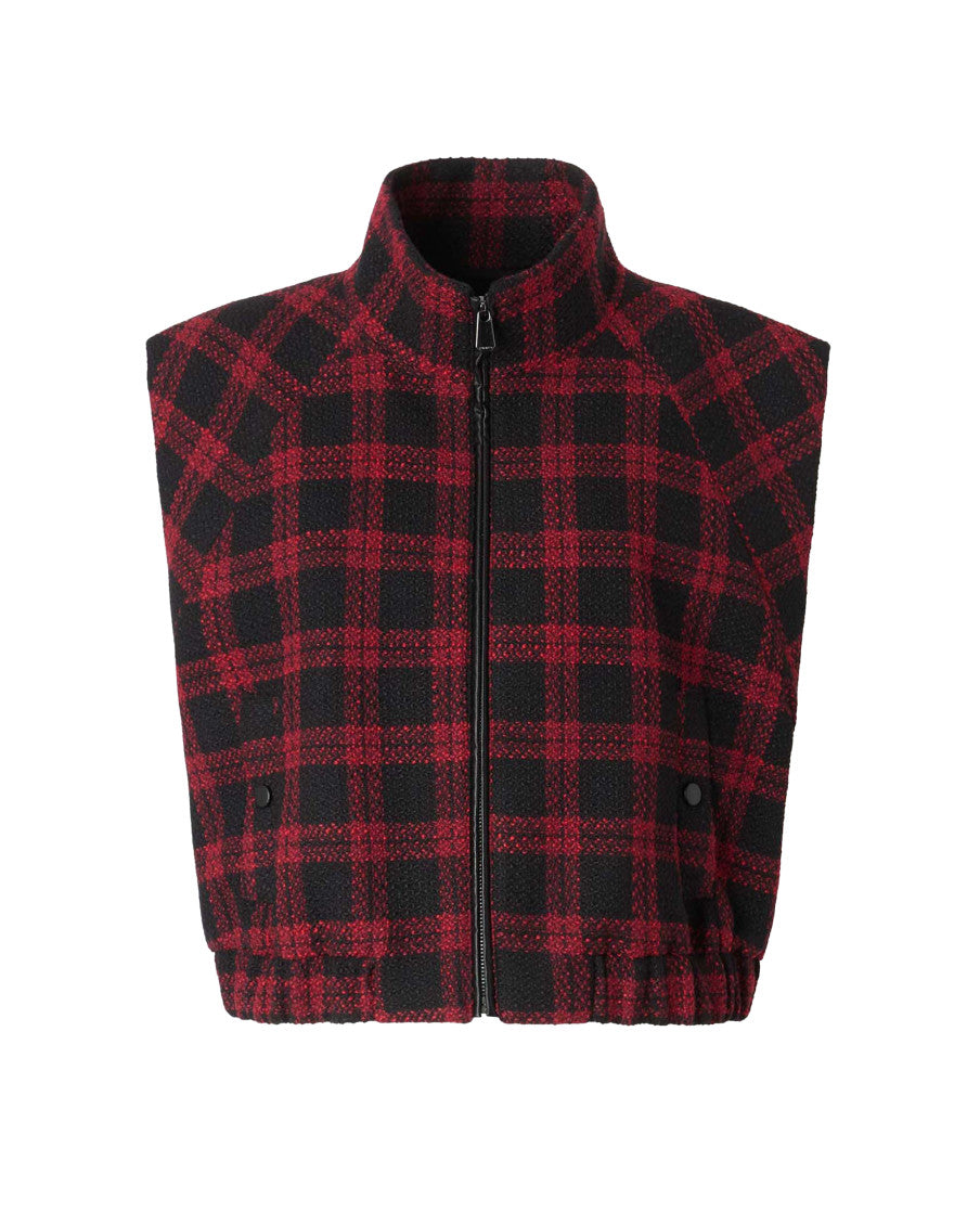 Multicolor Plaid Mock Collar Jacket 1