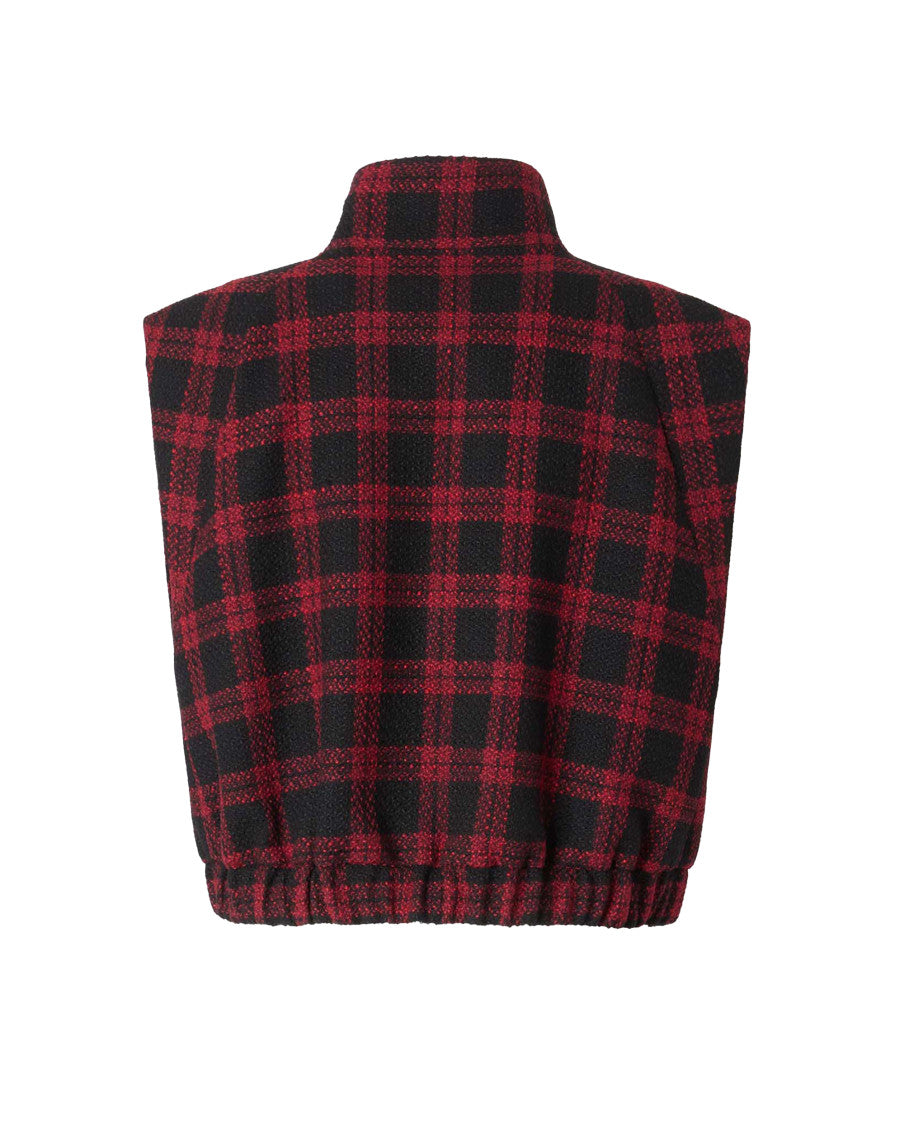 Multicolor Plaid Mock Collar Jacket 2