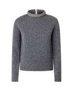 Grey Solid Mock Collar Sweater 1