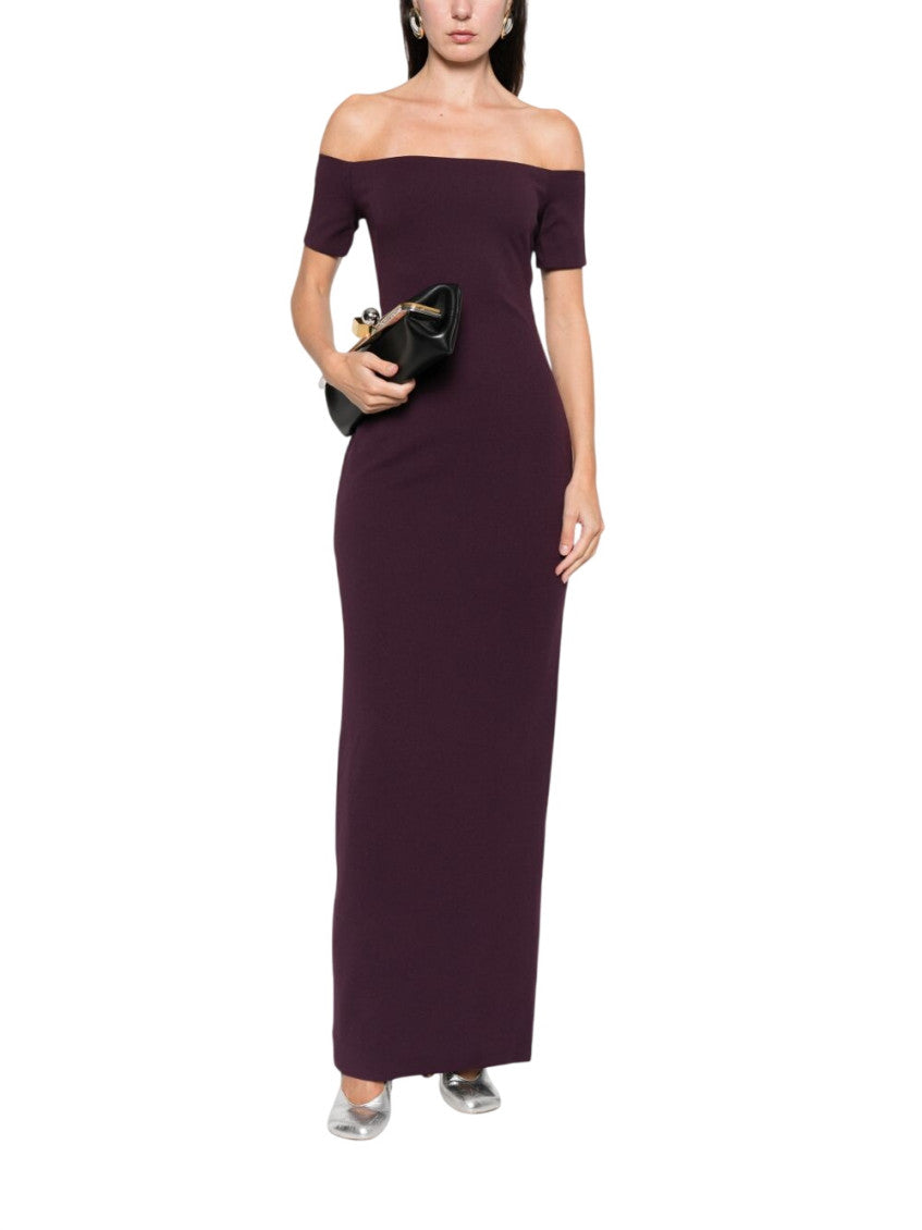 Purple Off Shoulder Maxi Dress 3