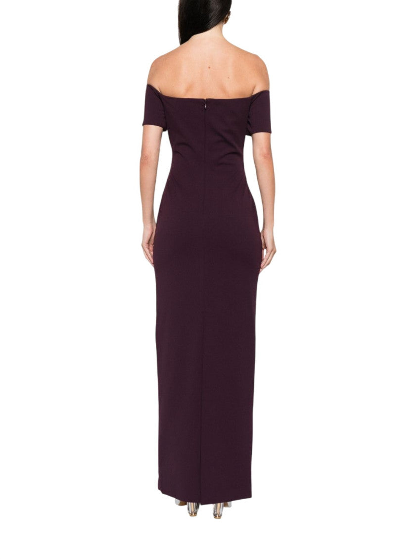 Purple Off Shoulder Maxi Dress 4