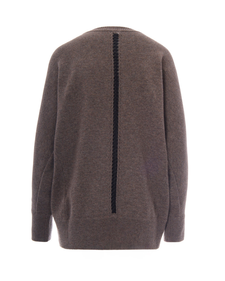 Brown Crew Neck Sweater 2