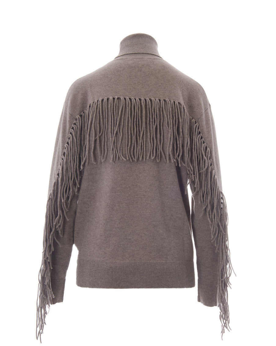 Brown Solid Turtle Neck Sweater 2