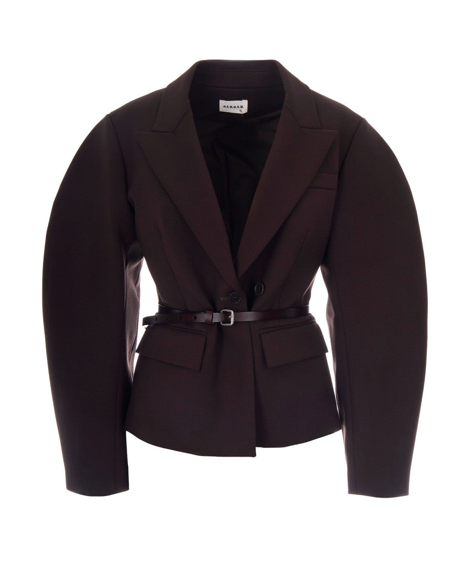 Dark Brown Notched Lapel Jacket 1