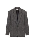 Grey Peaked Lapel Blazer 1