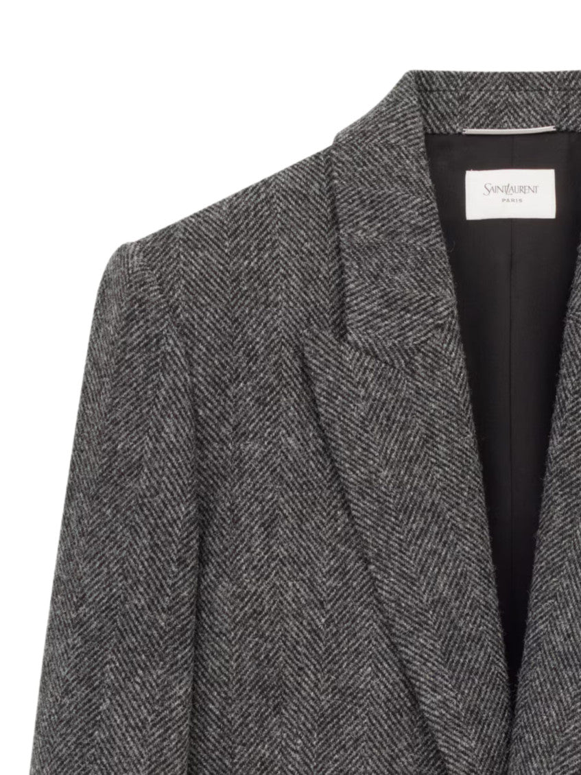 Grey Peaked Lapel Blazer 3
