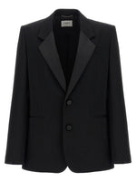 Black Notched Lapel Blazer 1