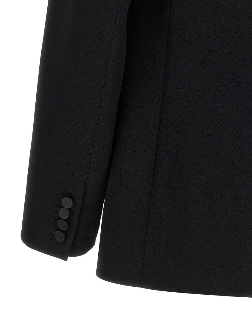Black Notched Lapel Blazer 4