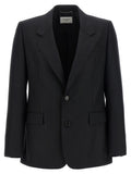 Black Notched Lapel Blazer 1