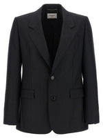 Black Notched Lapel Blazer 1