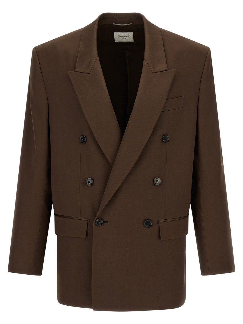 Brown Peaked Lapel Blazer 1