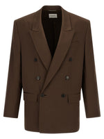 Brown Peaked Lapel Blazer 1