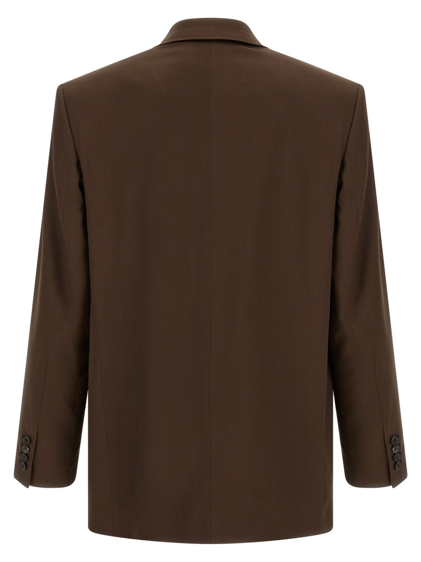 Brown Peaked Lapel Blazer 2