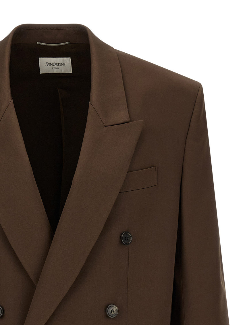 Brown Peaked Lapel Blazer 3