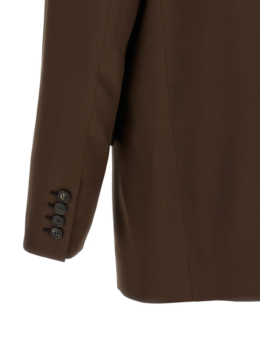 Brown Peaked Lapel Blazer 4
