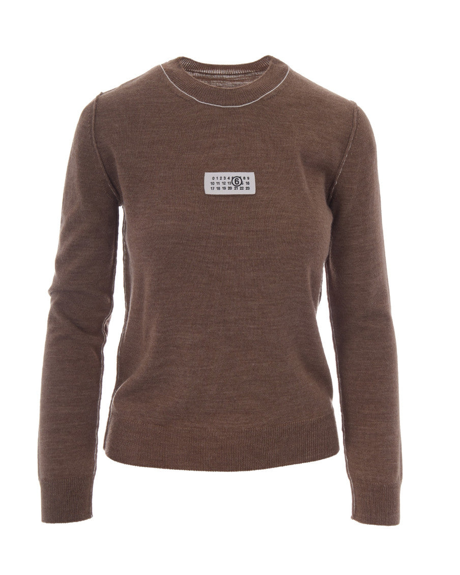 Light Brown Round Neck Sweatshirt 1