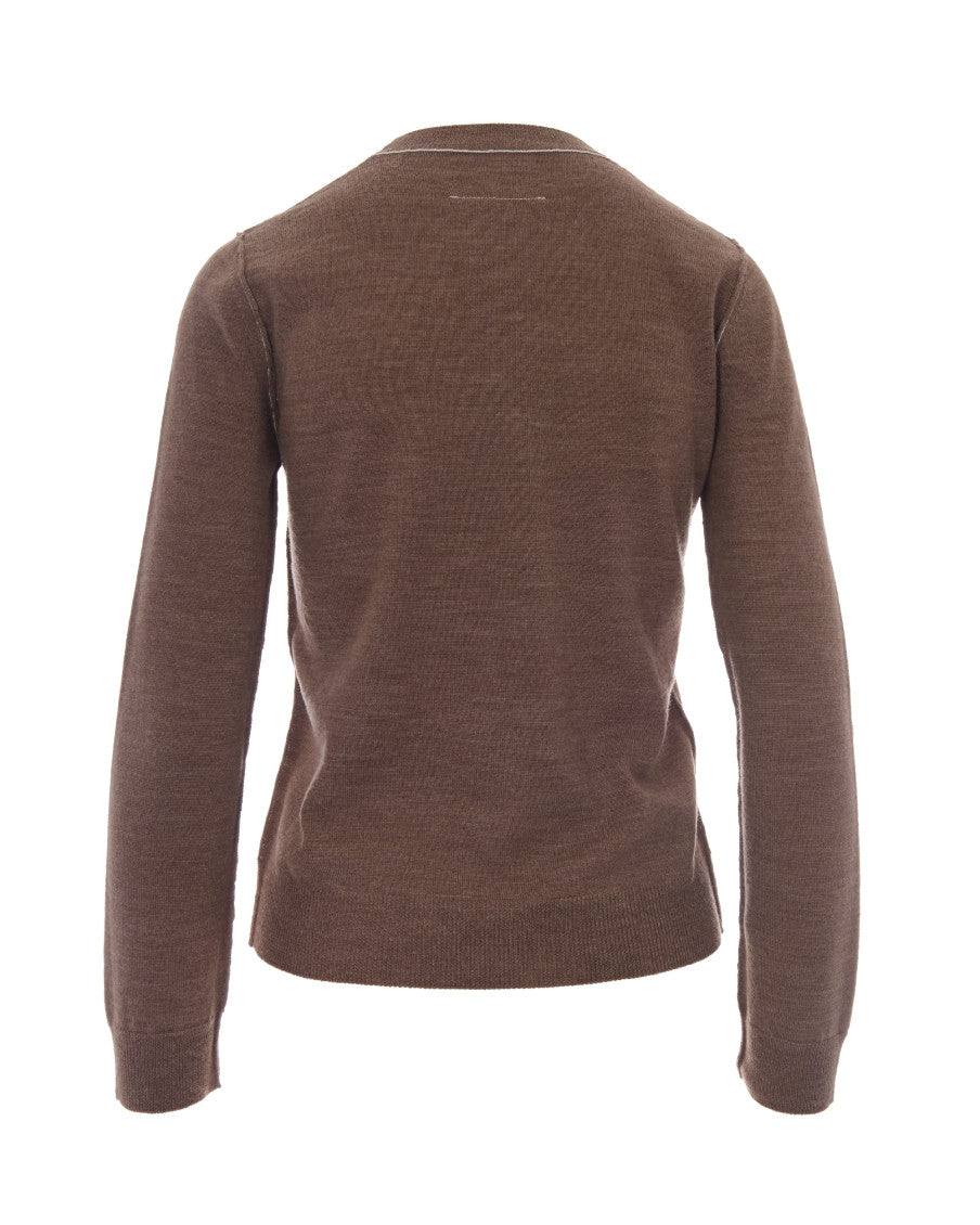 Light Brown Round Neck Sweatshirt 2