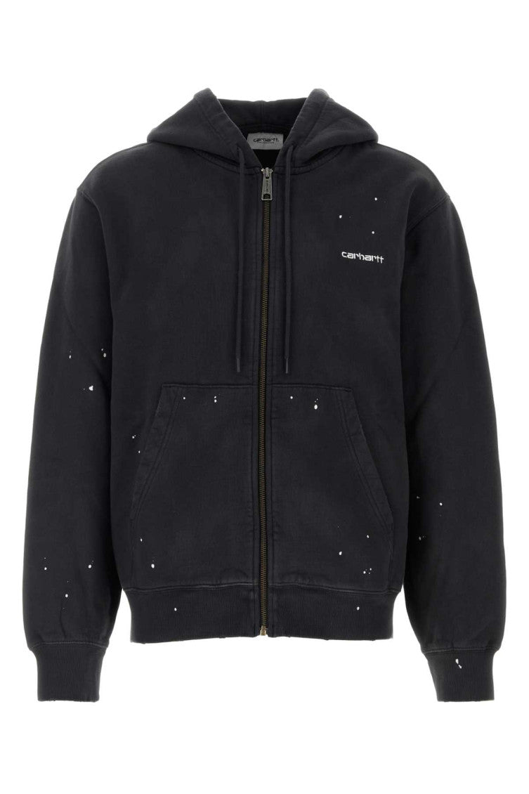Black Relaxed Logo Hoodie 1