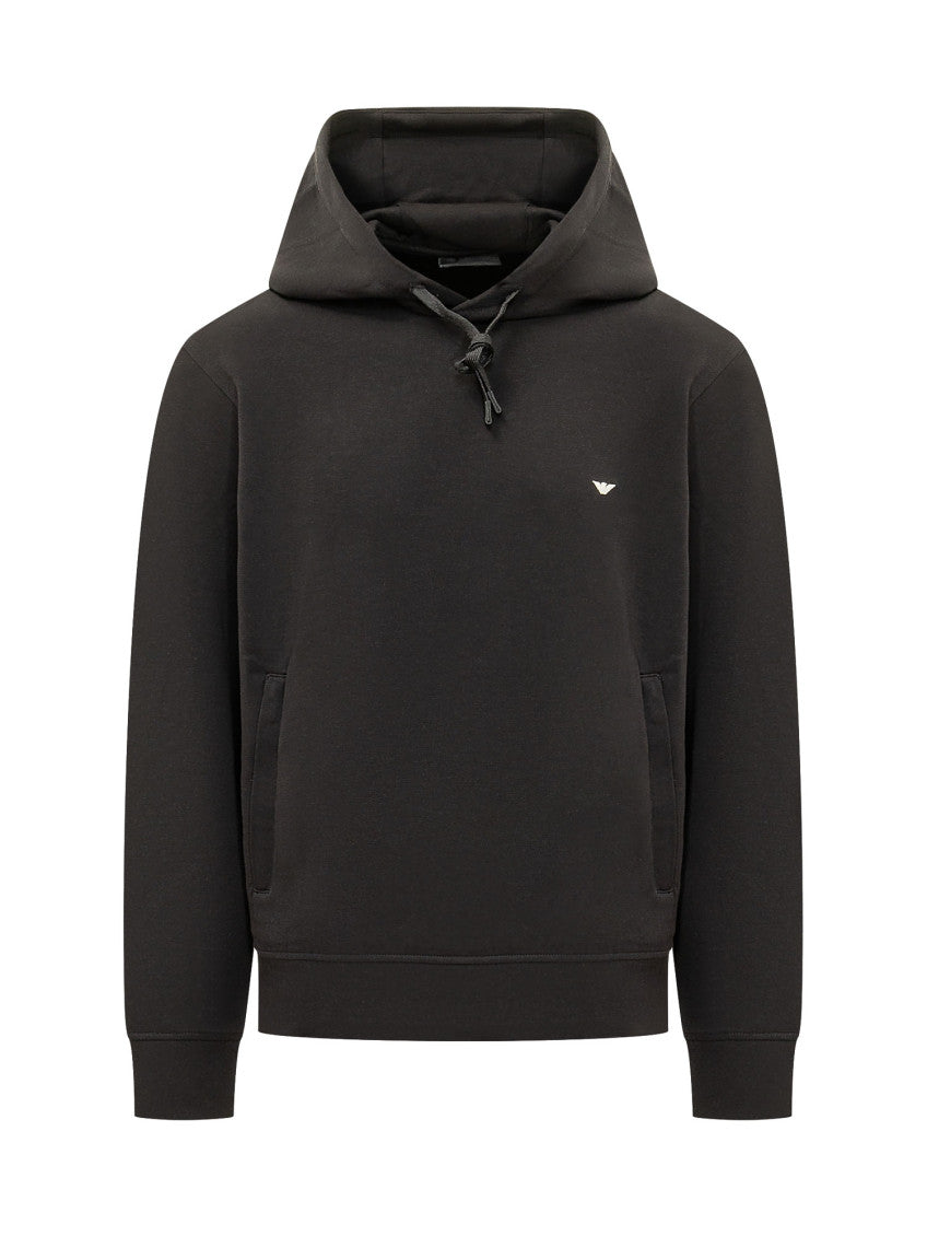 Black Logo Regular Hoodie 1