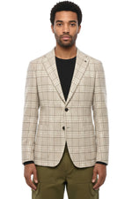 Light Beige Notched Lapel Blazer 1