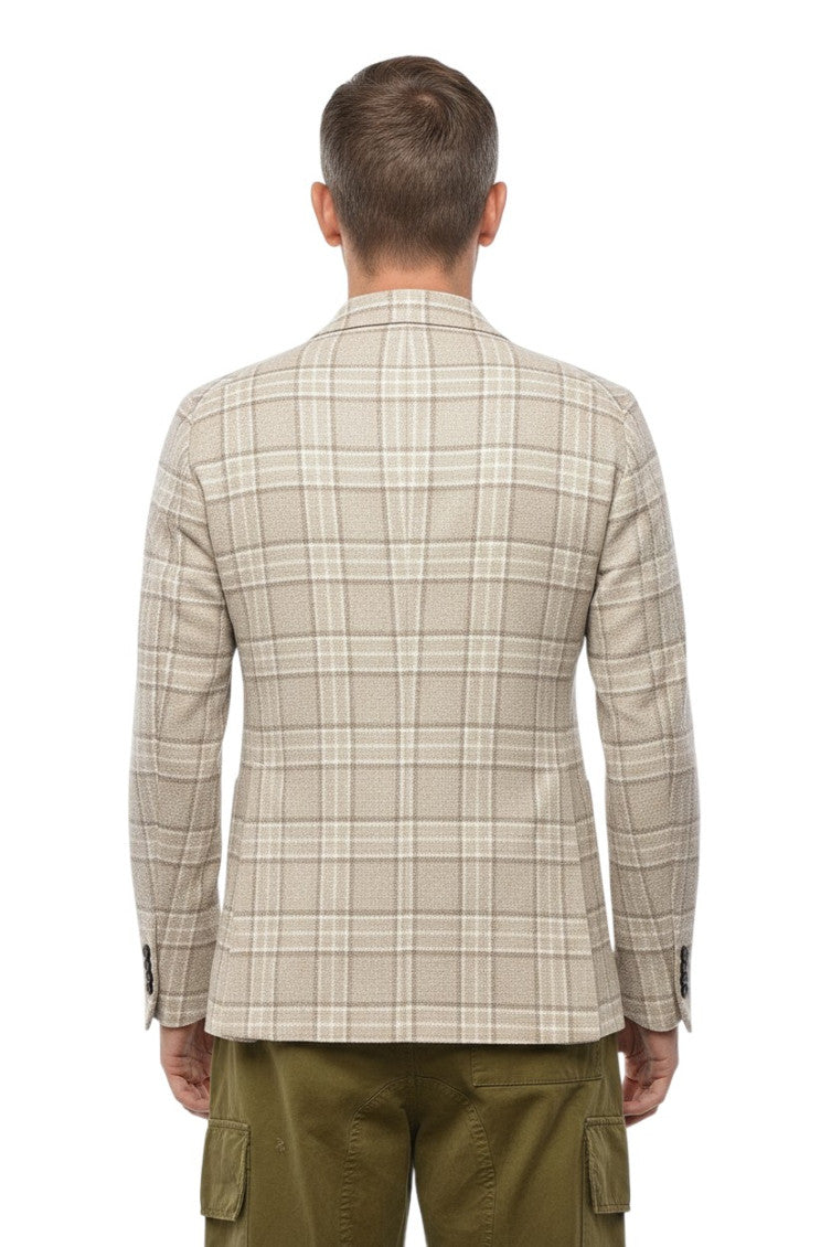 Light Beige Notched Lapel Blazer 2