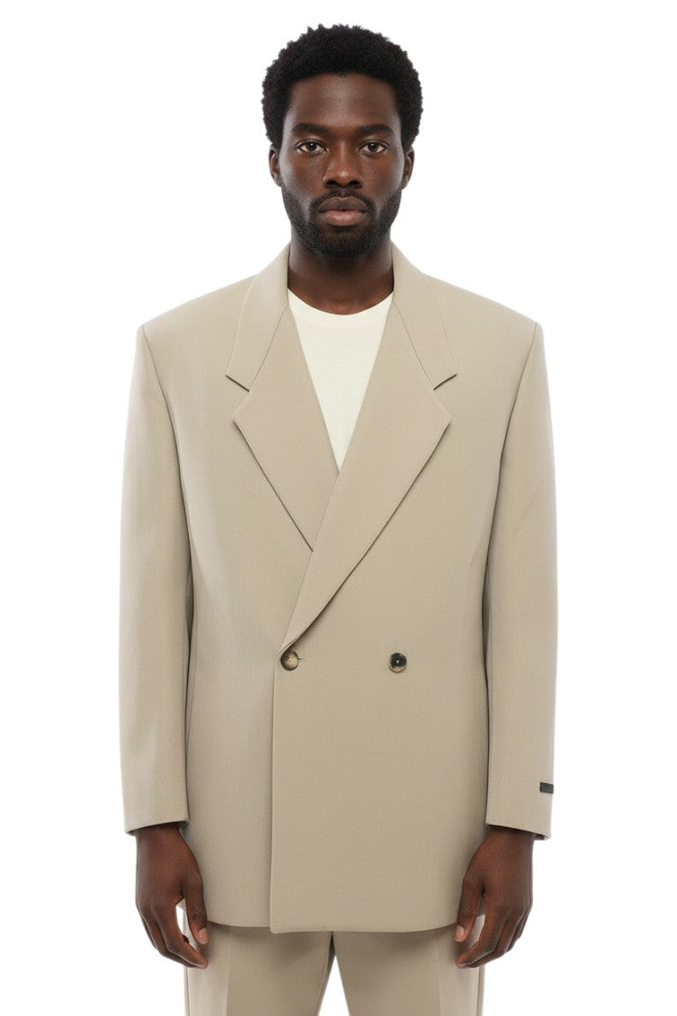 Beige Double Breasted Blazer 1