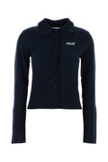 Blue Logo Shirt Collar Cardigan 1