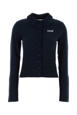 Blue Logo Shirt Collar Cardigan 1