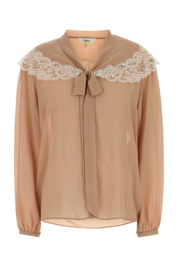 Beige Regular Lace Shirt 1