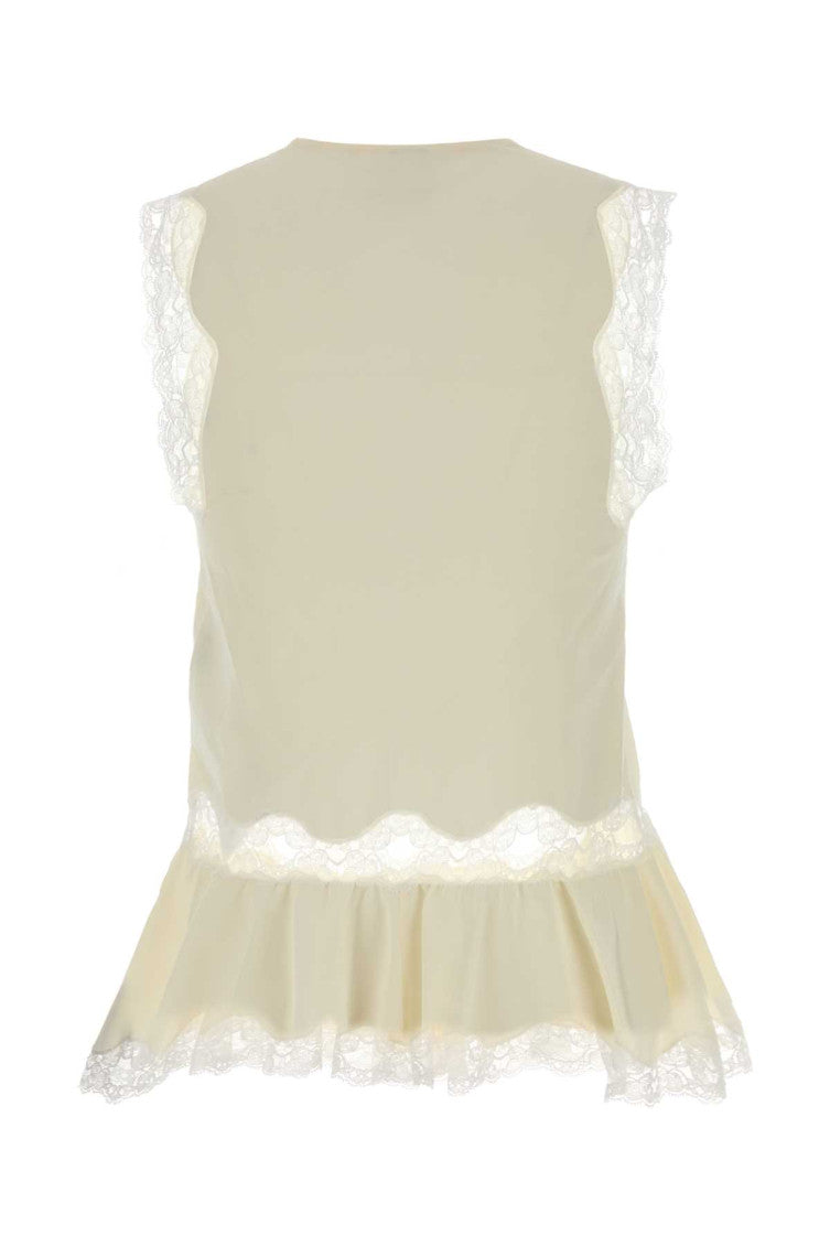 Off White Lace V Neck Mini Dress 2