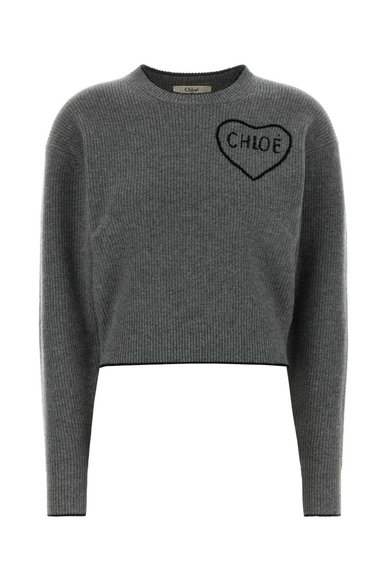 Grey Logo Crew Neck Sweater 1