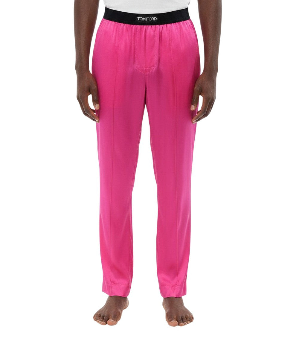 Pink Regular Solid Pyjama 1
