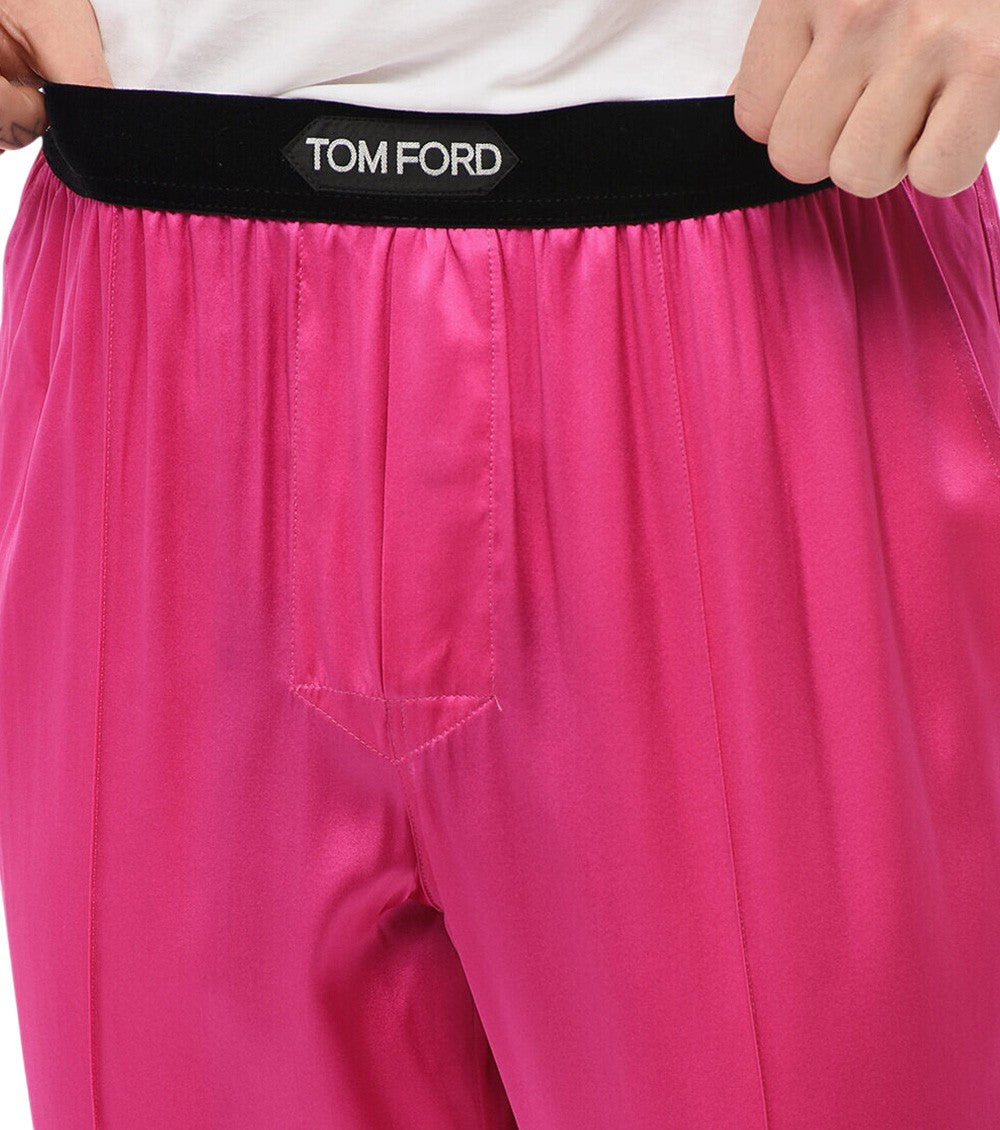 Pink Regular Solid Pyjama 3