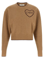Brown Logo Crew Neck Sweater 1