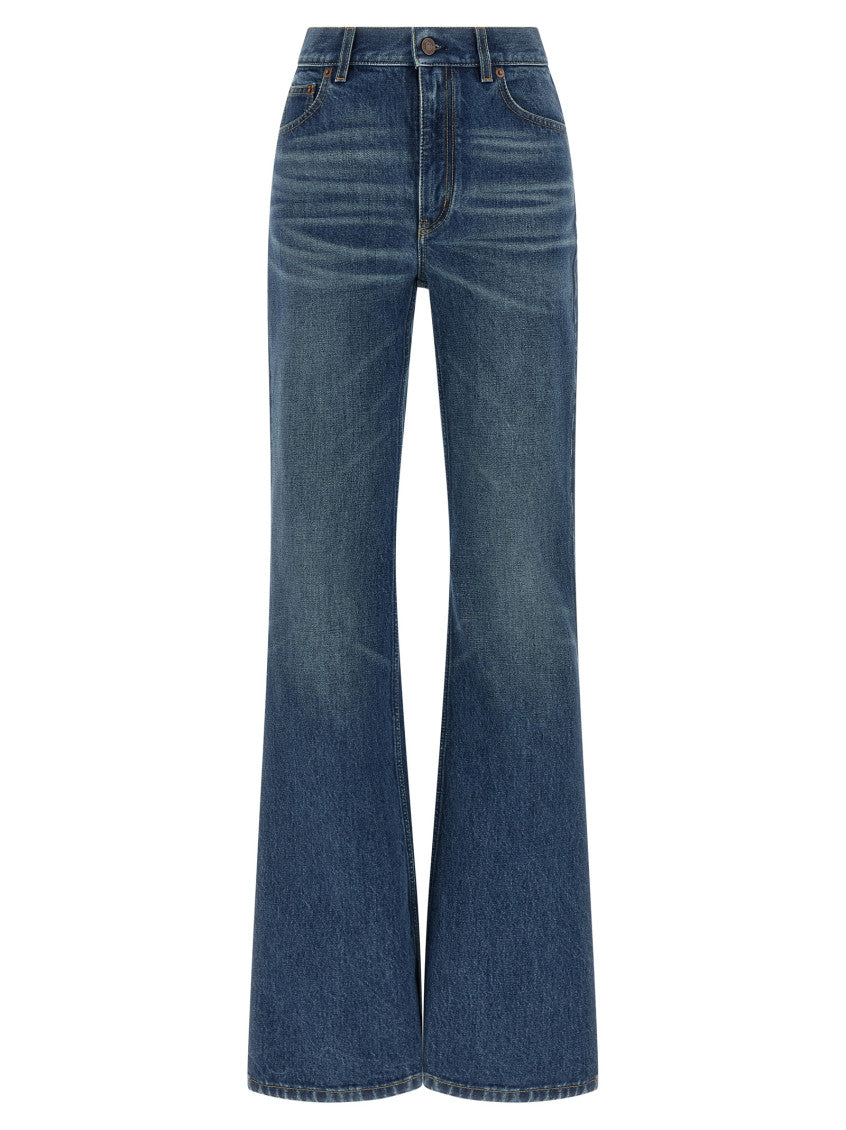 Blue Flared Mid Rise Jeans 1