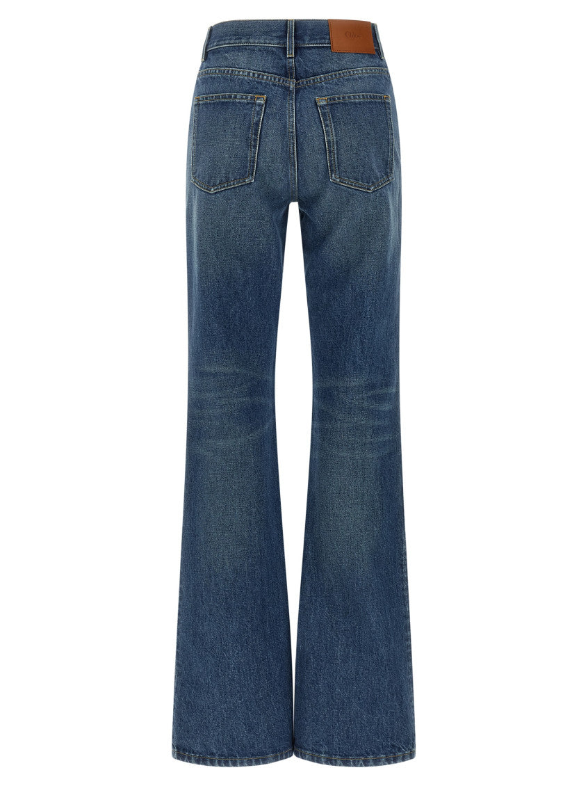 Blue Flared Mid Rise Jeans 2