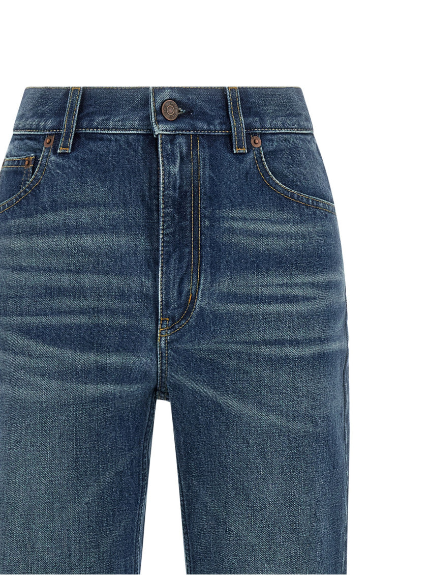 Blue Flared Mid Rise Jeans 3