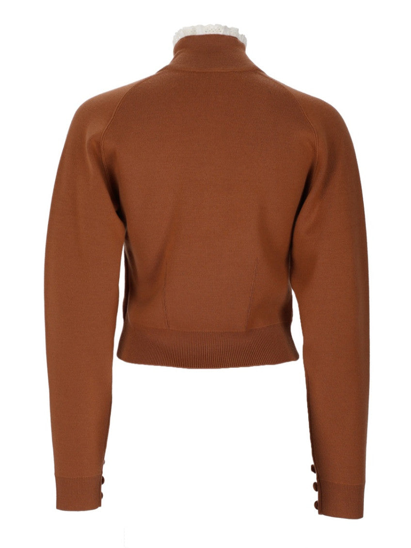 Brown Mock Collar Sweater 2