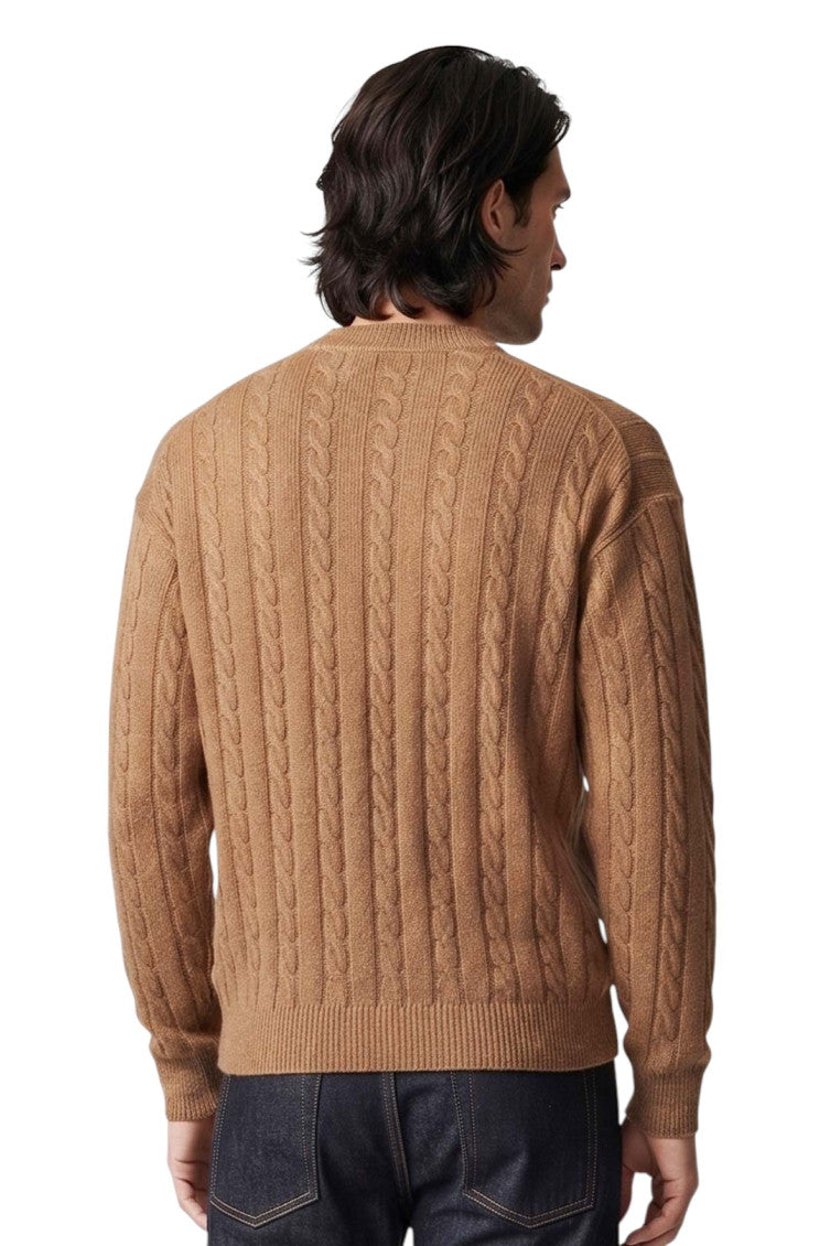 Brown Knitted Regular Sweater 2