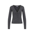 Grey Knitted V Neck Cardigan 1