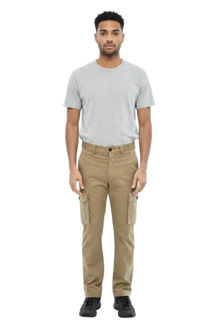 Beige Regular Cargo Trousers 1