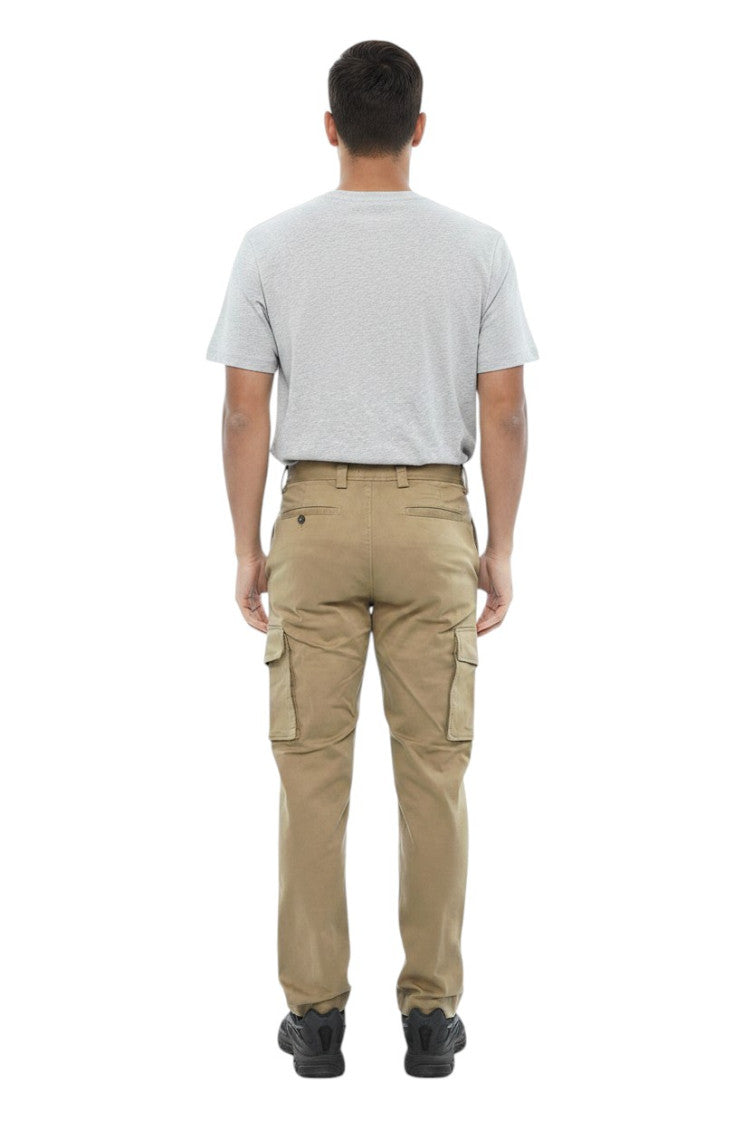 Beige Regular Cargo Trousers 2