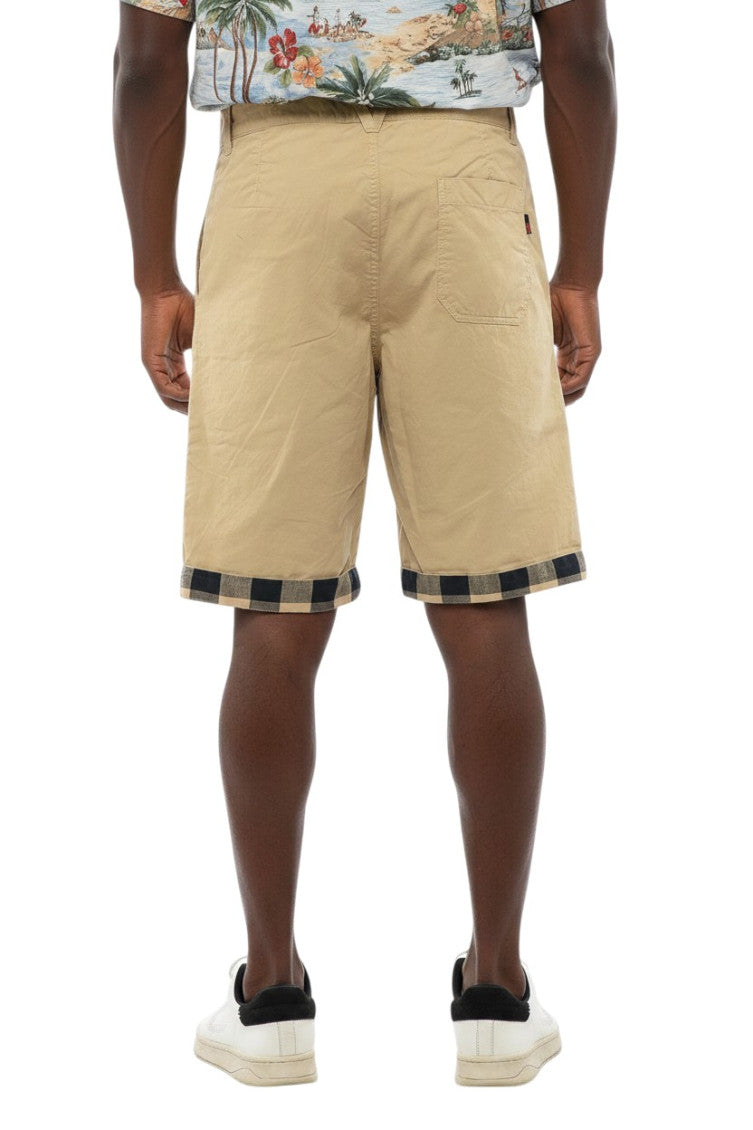 Beige Relaxed Solid Shorts 2