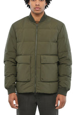 Green Quilted Band Collar Jacket 1