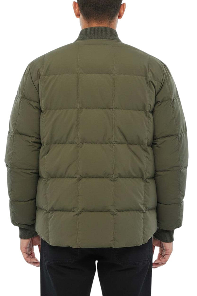 Green Quilted Band Collar Jacket 2