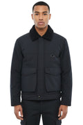 Blue Solid Shirt Collar Jacket 1